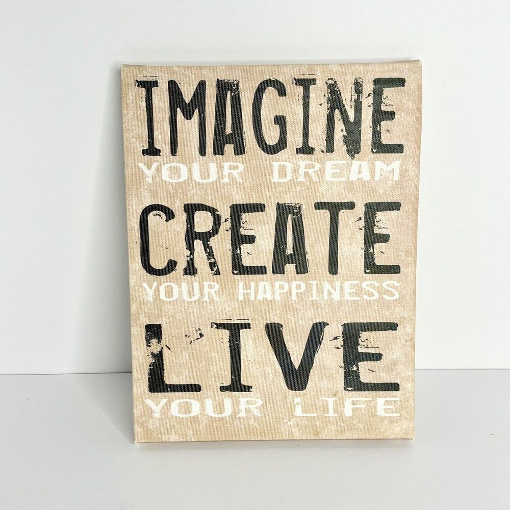 "Imagine‎ Create Live" Canvas Wall Art 10"x13"